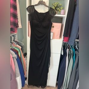 NWT black beaded cap gown